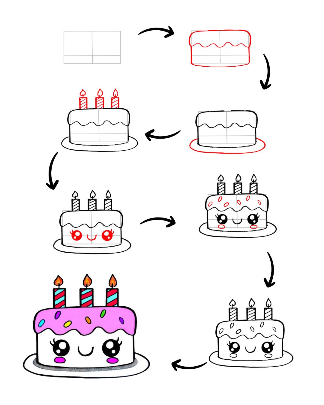 Drawings Of Birthday Cakes