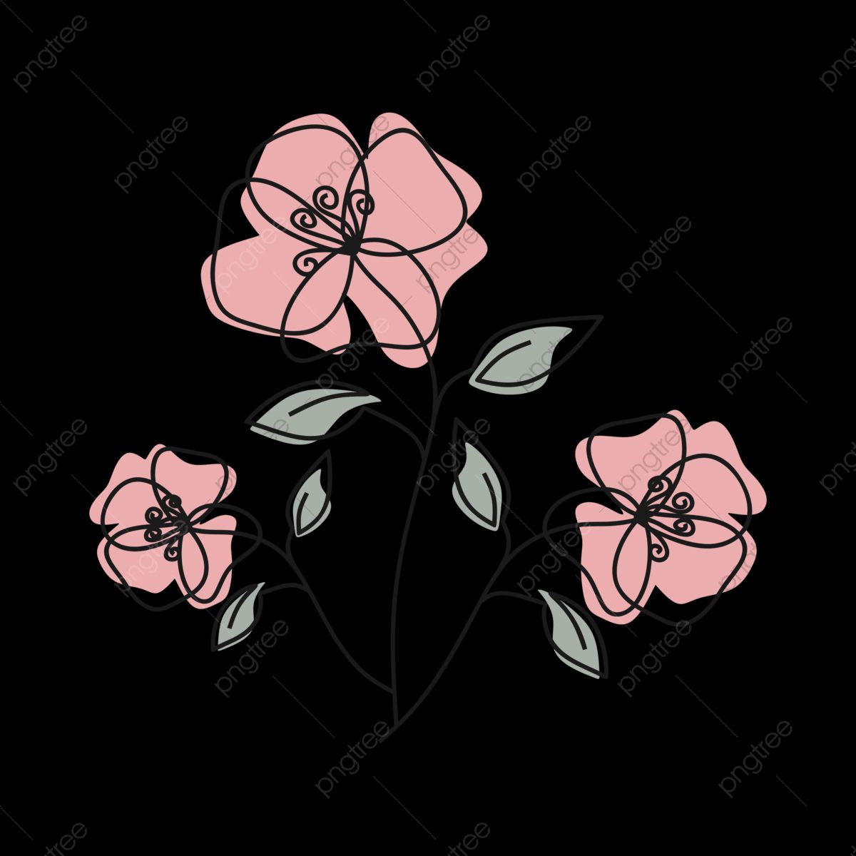 Floral Line Drawing